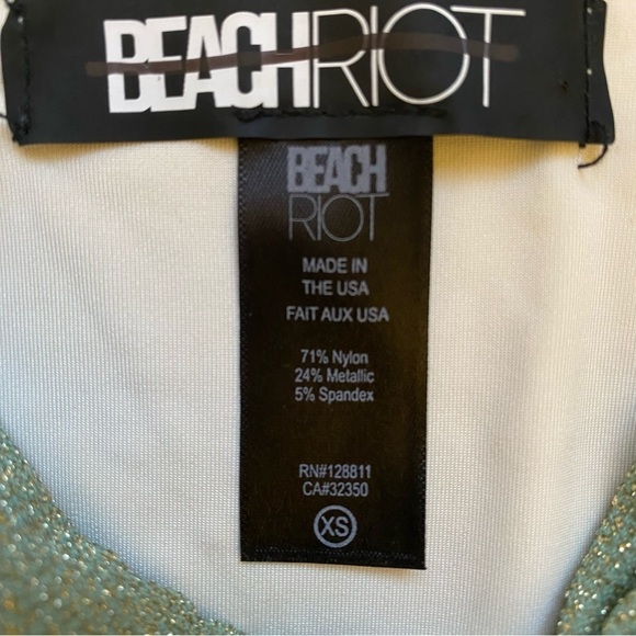 New! Beach Riot zuri twist front shimmer bikini bottom emerald 14071 - Picture 14 of 14